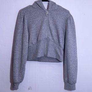 Grey Reflex zip up cropped jacket in size medium!